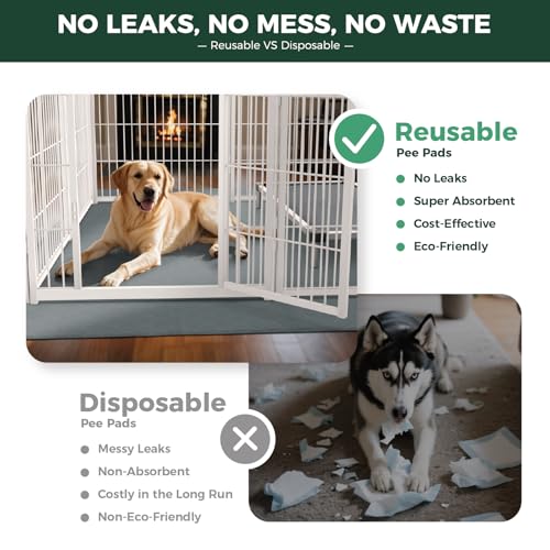 Washable Pee Pads for Dogs (Gray / 63" Square (1 Pack))