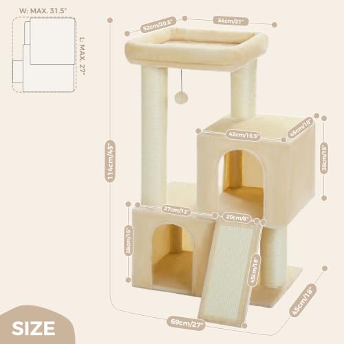 Large Cat Tree (Beige / 45 Inches)