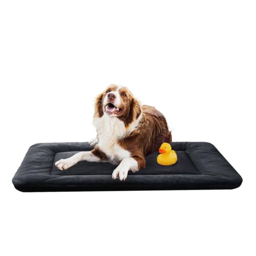 Dog Crate Pad Washable Dog Bed for Crate Large Cozy Mat 48 (48.0"L x 30.0"W x 1.0"Th / dark gray)
