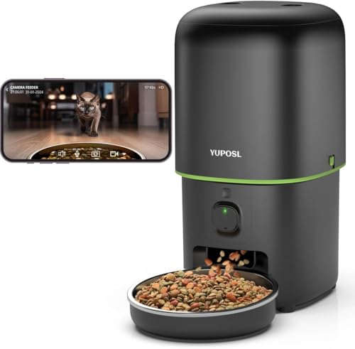 Automatic Cat Feeder with Camera (Black)