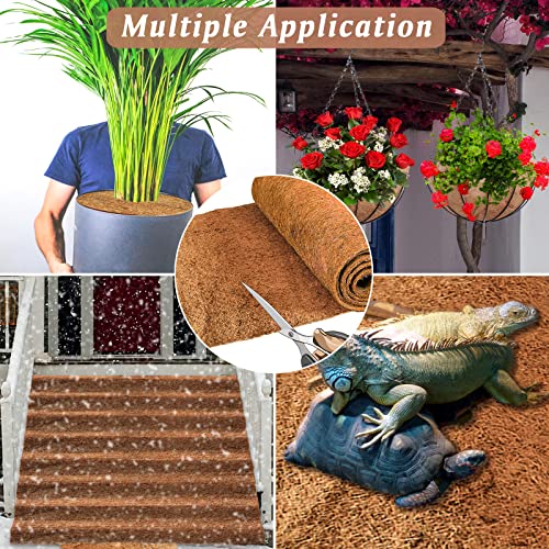 3 Rolls Reptile Carpet 16x36 Inch Coconut Fiber Mat for Tank Bedding (3 Pcs (16X36in))