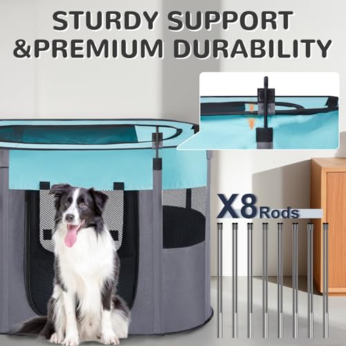 Pet Dog Cat Playpen with Waterproof Pad (Green / Small(28*23*19))