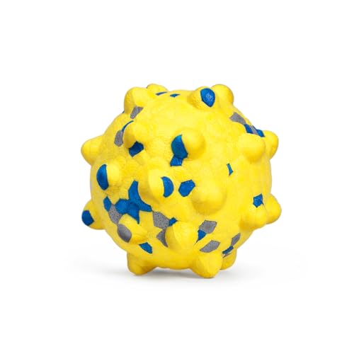 1.96'' Dog Balls for Dogs Aggressive Chewers Indestructible Tennis Durable Bouncy Interactive Dog Toy Balls for Fetch Game Floating Training (Yellow-Small)