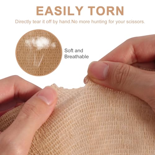 24 Pack Self Adhesive Bandage Wrap (Brown / 4 Inch)