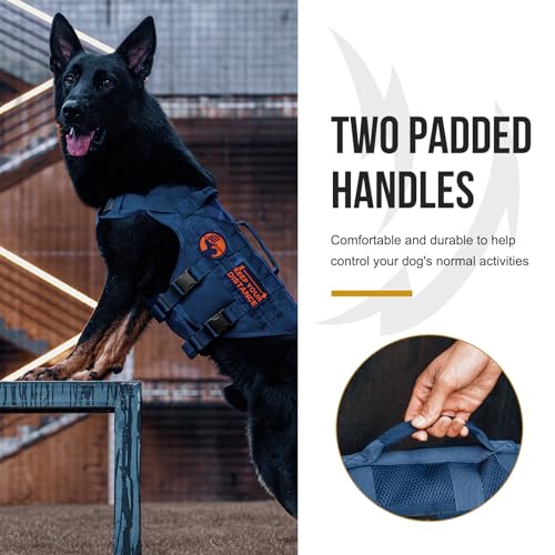 Tactical Dog Harness for Small Medium Large Dogs (Blue / S)