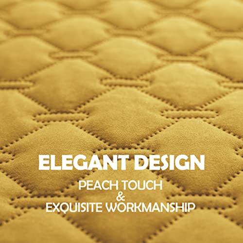 Waterproof Dog Blankets for Large Dogs (82x102 Inch (Pack of 1) / Dark Yellow/Light Yellow)