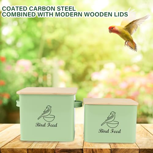 Bird Seed Storage Container Set of 2 (Green(Bird Feed))