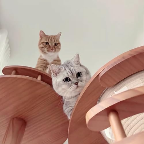 Cat Tree 72.3" Solid Wood Multi (L23.6"xW23.6"xH72.3"(with Cat Scratching Mat Pad))