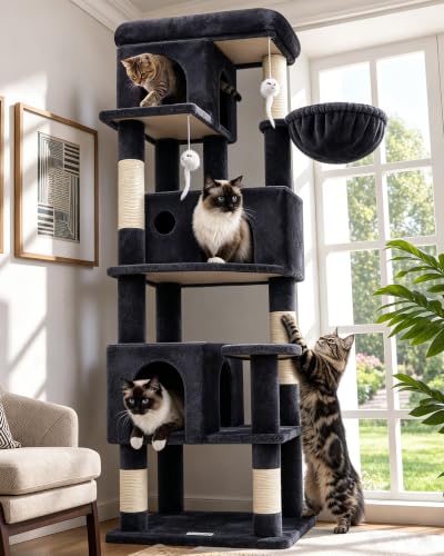 F66 Corner Cat Tree (Dark Grey / 66 inch)