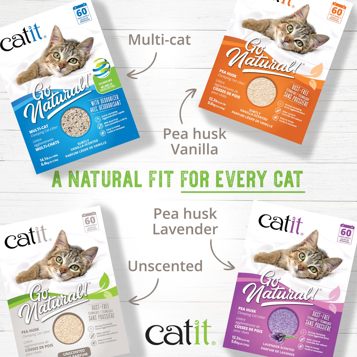 Go Natural Pea Husk Clumping Cat Litter (Unscented)