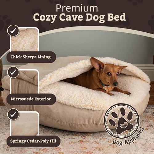 Cozy Cave Dog Bed (45.0"L x 45.0"W x 8.0"Th / Buckskin)