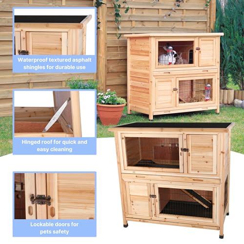 2 Story Rabbit Hutch with Retreat Area (2-Story)