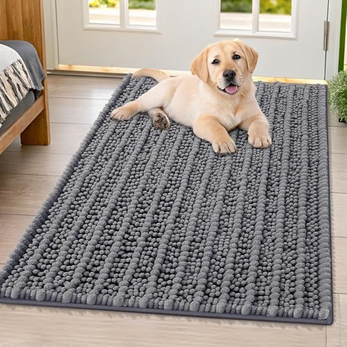 Dog Door Mat for Muddy Paws 40x32 (Layered-Dark Grey / 40"X32")