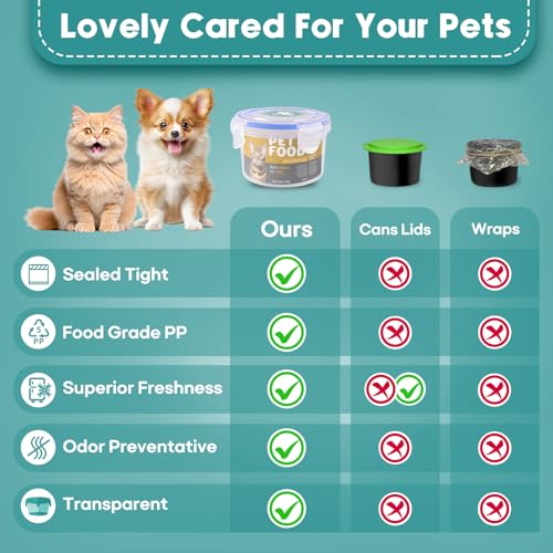 Canned Cat Food Storage Lids Reusable Airtight Can Cover (1 Jar（S）+1 Spoon)