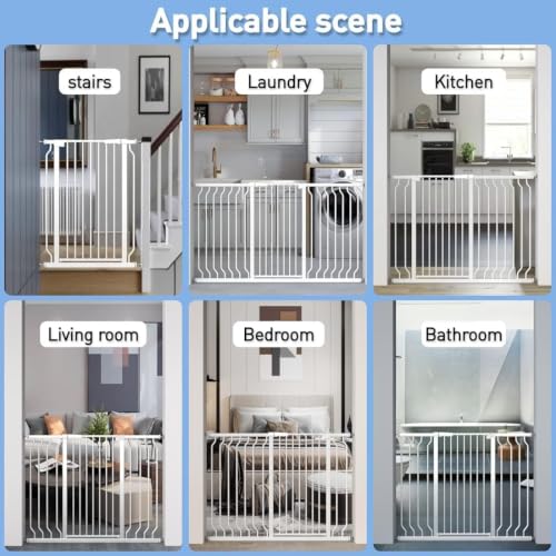 40.55" Extra Tall Baby Dog Pet Gate 73.62 (White / 73.62-80.70"/187-205cm)
