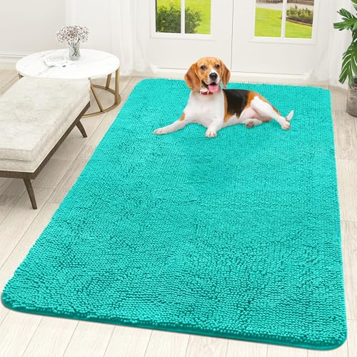 Dog Door Mat for Muddy Paws 59x35 (Teal / 59" X 35")
