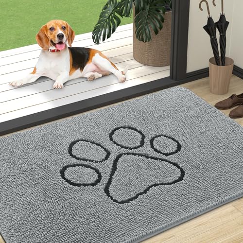 Dog Door Mat for Muddy Paws 47x32 (Grey / 47" X 32")