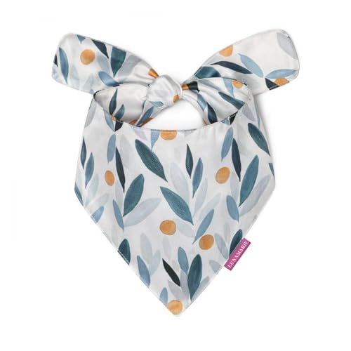 Luxury Pet Birthday Bandanas (Green/Orange Floral / Small)