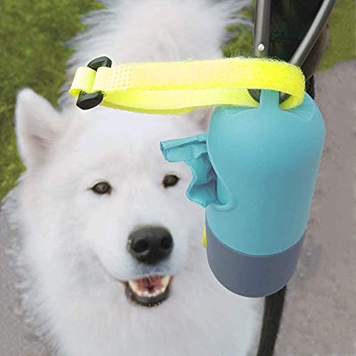 Dog Poop Bag Dispenser with Built (Crystal Blue / 1 Count (Pack of 1))