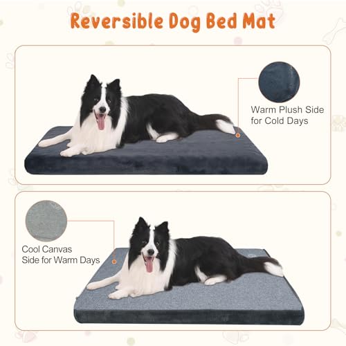 Dog Bed Mat Crate Pad Mattress (Grey / L(35"*22"*3"))