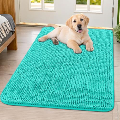 Dog Door Mat for Muddy Paws 40x32 (Teal / 40"X32")