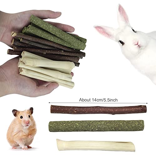 150g 3 Types of Combined Chew Toys Molar Sticks Sweet Bamboo Apple Branch Timothy Grass for Pets Chinchilla Squirrel Gerbil Hamster Squirrel Guinea Pigs (150g)