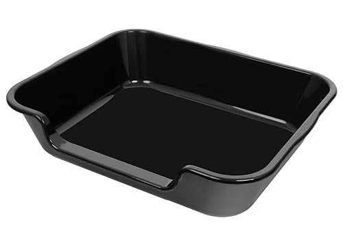 Extra Large Low Entry ABS Cat Litter Box (Large (Pack of 1) / Black)