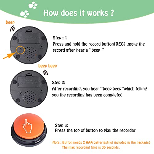 Voice Recording Button for Communication Pet Training Buzzer