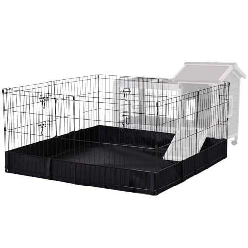 Rabbit Pen Indoor Bunny Pet Playpen Large Guinea Pig Outdoor Exercise Run Pet Enclosure (Black / 30" x 22.8" x 28.6")