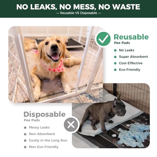 Homeplus Indoor Dog Playpen with Washable Pee Pad (White / 24"H)