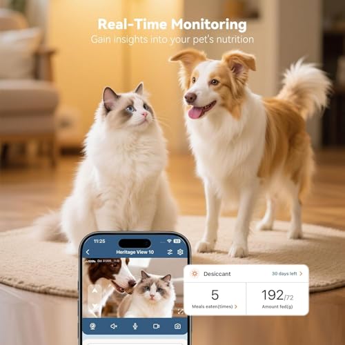 Automatic Dog Feeder with Camera (White/Orange)
