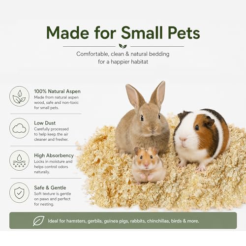 35oz Natural Aspen Wood Pet Bedding (35oz)