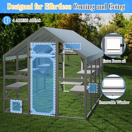 Catio Outdoor Cat Enclosure (69.7"L x 94.5"W x 70.9"H)