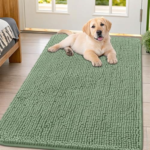 Dog Door Mat for Muddy Paws 54x32 (Olive Green / 54"X32")