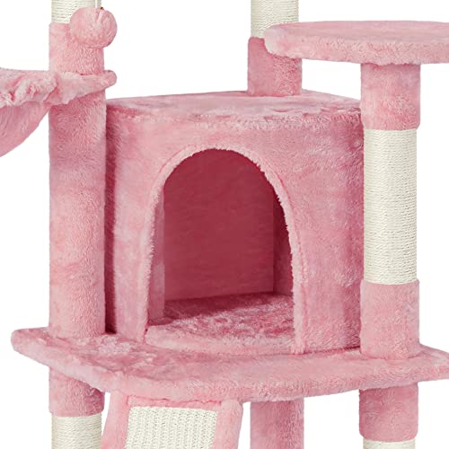 42in Cat Tree Tower for Indoor Cats (Pink)