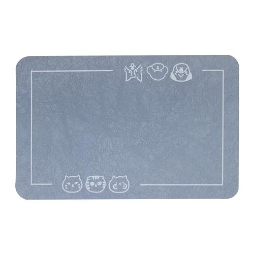 Cat Pet Food Mat (Navy Blue / 18.1"L x 11.8"W)