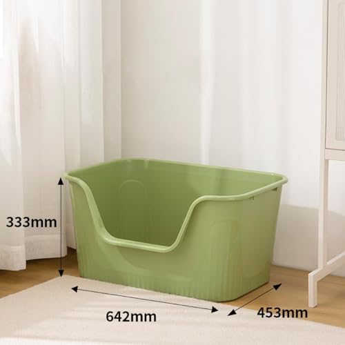 Extra Large Litter Box with High Sides 25.27" Lx17.83 Wx13.11 H (Green)