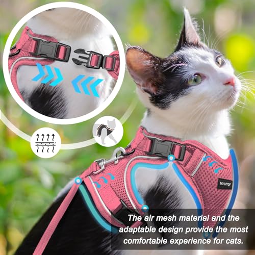 Cat Harness Cat Harness and Leash Set (Pink / Medium)