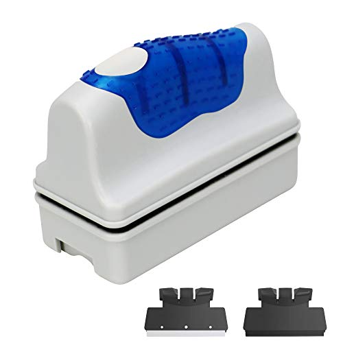 Magnetic Aquarium Fish Tank Glass Algae Glass Cleaner Scrubber Floating Clean Brush (S / Blue)