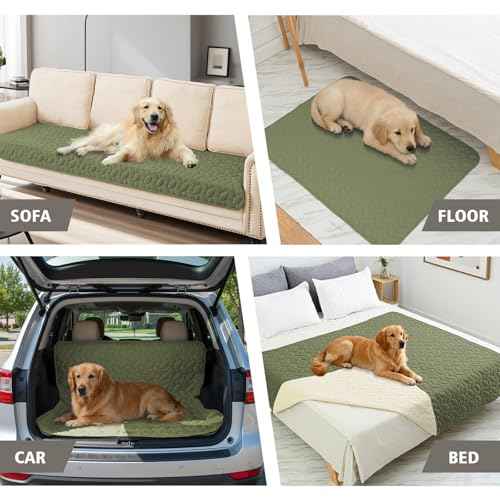 Pet Bed Cover Dog Bed Blanket for Sofa and Furniture Waterproof New Pattern Design (40x50 Inch (Pack of 1) / Green)