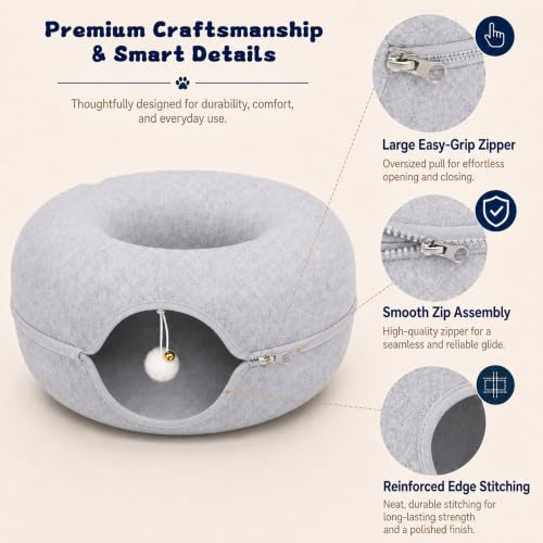 Felt Cat Tunnel for Large Indoor Cats
