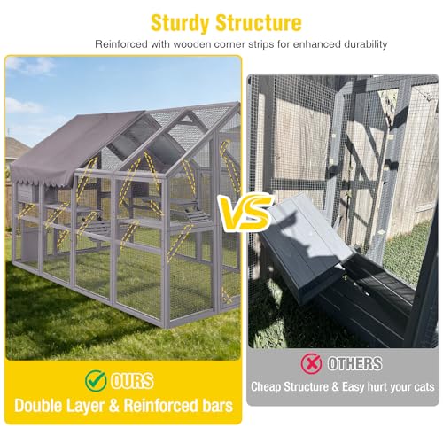 Extra Large Catio Outdoor Cat Enclosure Window Design for 10