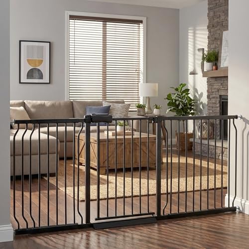 Extra Wide Baby & Dog Gate 76.4 (Black / 76.3"-81"/194-206CM)