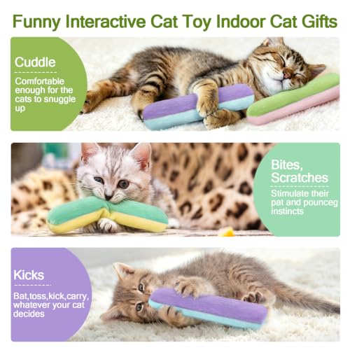 Refillable Catnip Cat Toys Pillows (10.1Inches)