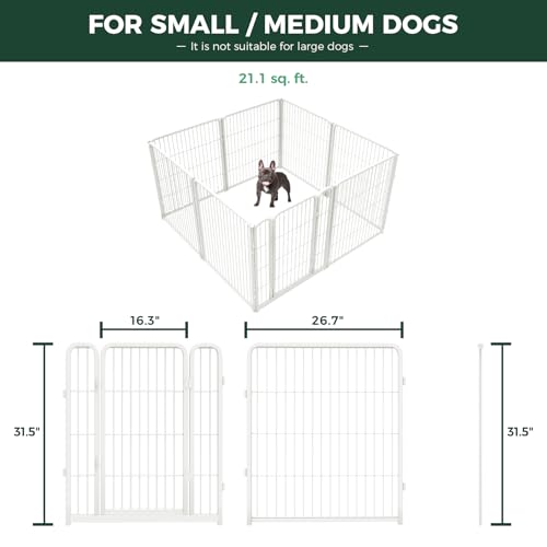 Homeplus Indoor Dog Playpen with Fence (White / 32"H)