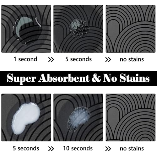 Dog Food Mats for Floors Absorbent (M(16"×24") / 01-Dark Grey)