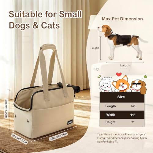 Dog Purse Carrier for Small Dogs (Khaki)