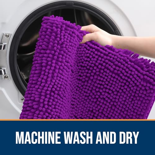 Dog Door Mat for Muddy Paws 35x24 (Purple / 35" X 24")