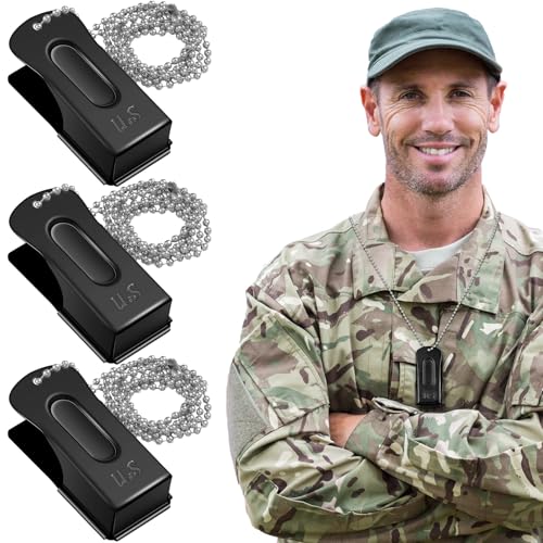 3 Pieces Brass Dog Training Clicker with Chain for Dogs Cats (Black)