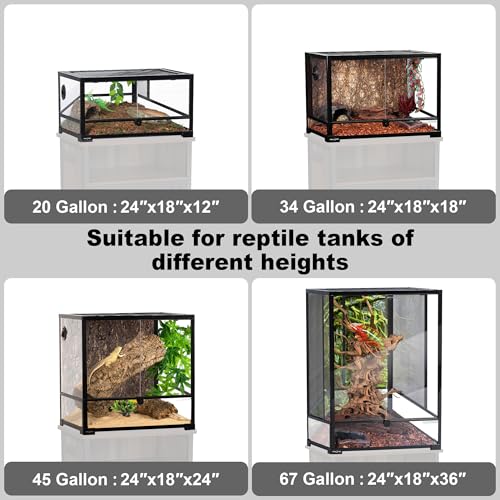 Terrarium Stand Reptile Tank Stand for 24" Wx18 D Reptile Terrarium (Black / 24" x 18")